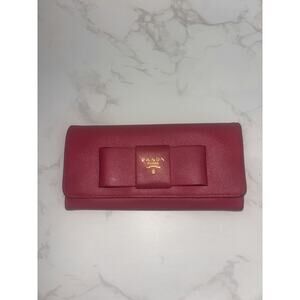 Prada Pink Saffiano Leather Wallet